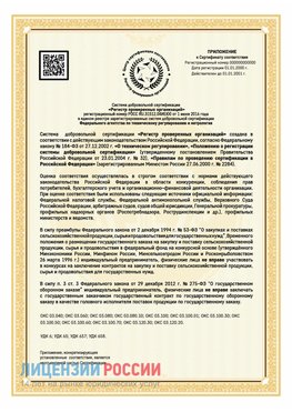 Приложение к сертификату для ИП Можга Сертификат СТО 03.080.02033720.1-2020